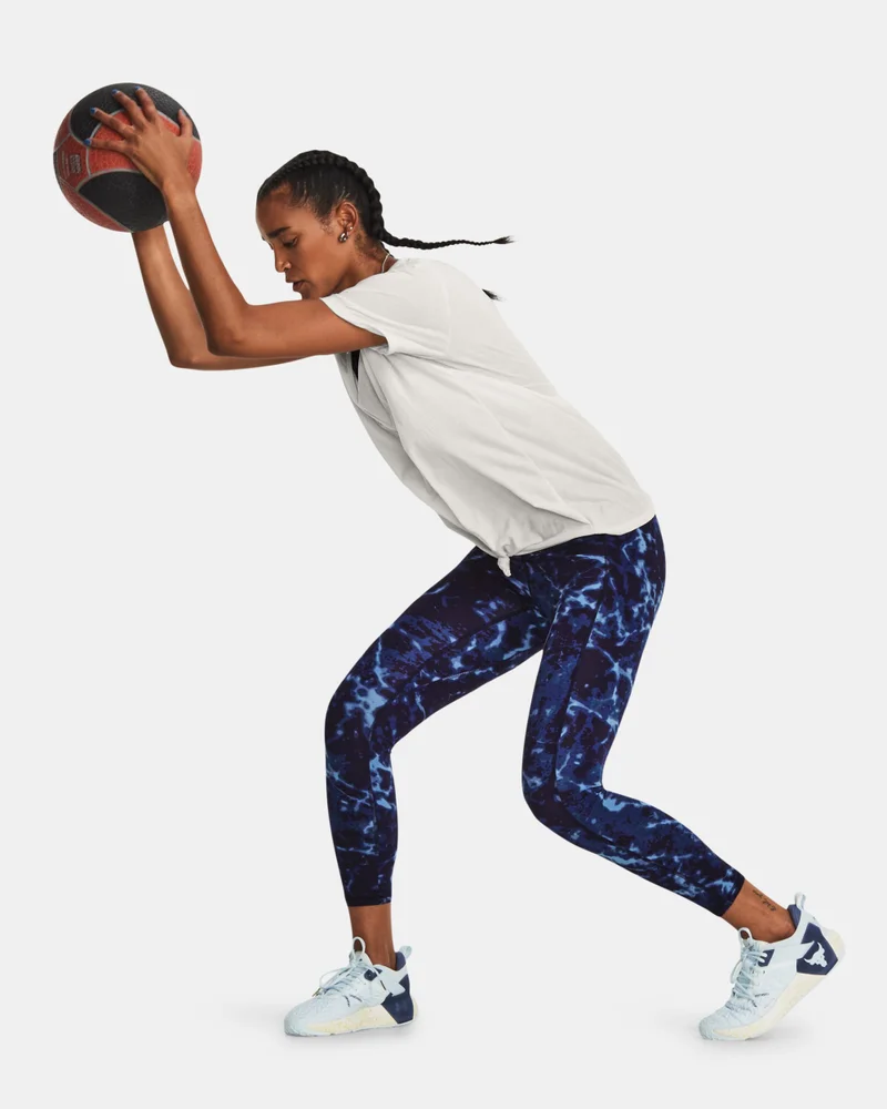 UNDER ARMOUR Women's Project Rock Crossover Lets Go Printed Ankle Leggings